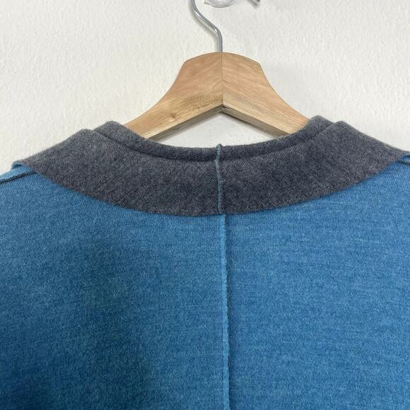 EILEEN FISHER  TURQUOISE GRAY FELTED MERINO WOOL  BLAZER SIZE S - Picture 11 of 11